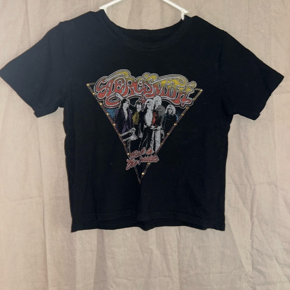 🎤Cropped Aerosmith Graphic Band T-shirt🎤